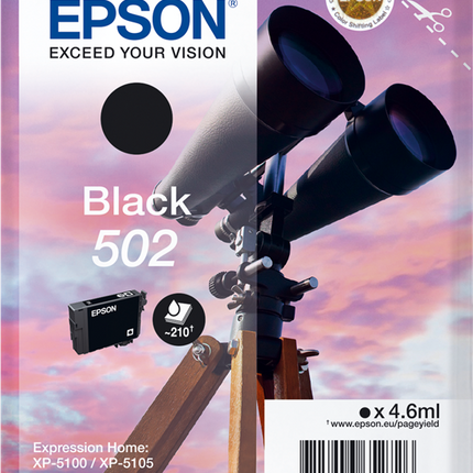 Epson 502 Schwarz Druckerpatrone C13T02V14010