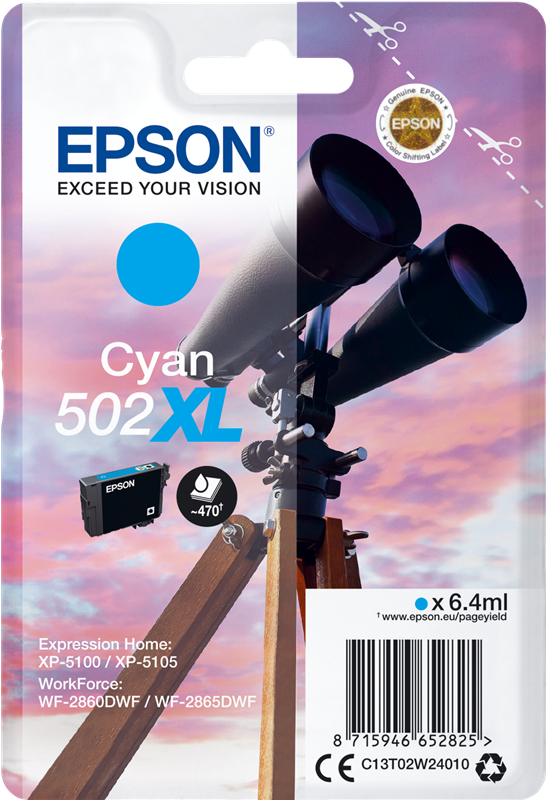 Epson 502XL Cyan Druckerpatrone C13T02W24010
