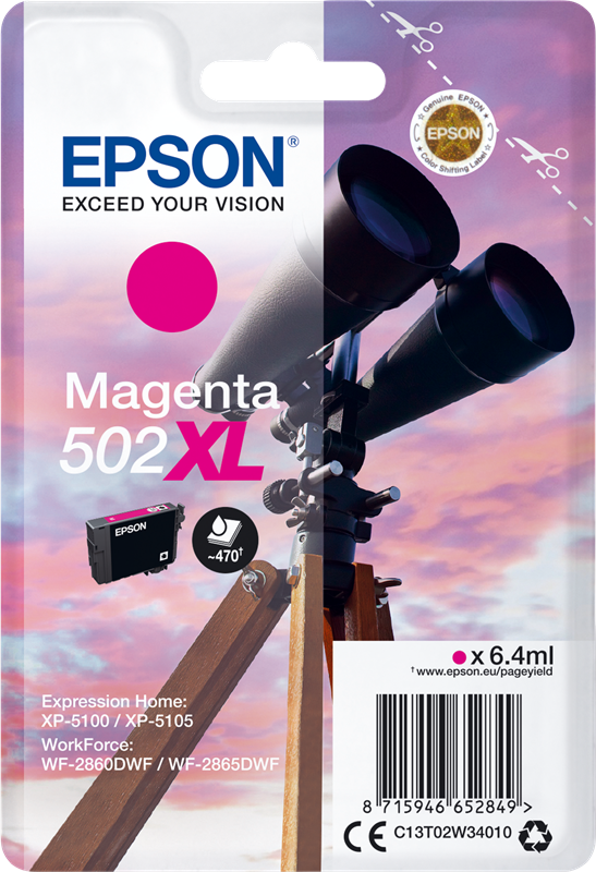 Epson 502XL Magenta Druckerpatrone C13T02W34010