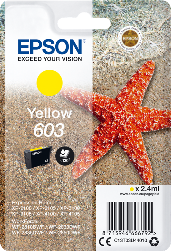 Epson 603 Gelb Druckerpatrone C13T03U44010