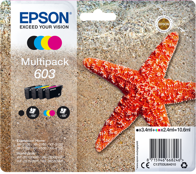 Epson 603 Multipack Schwarz / Cyan / Magenta / Gelb