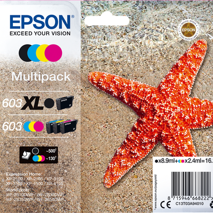 Epson 603XL+603 Multipack Schwarz / Cyan / Magenta / Gelb