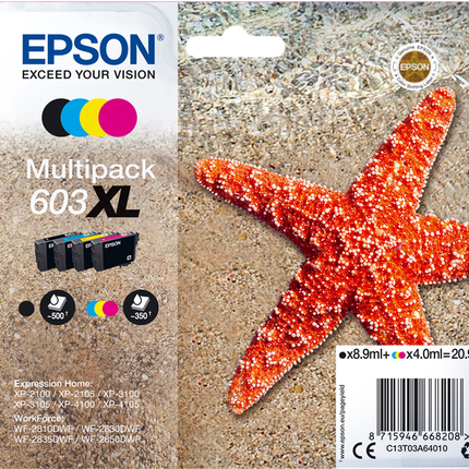Epson 603XL Multipack Schwarz / Cyan / Magenta / Gelb