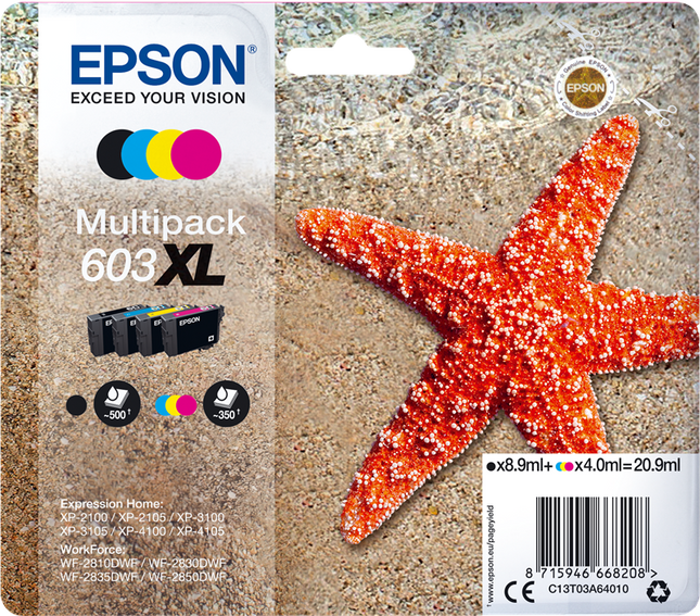 Epson 603XL Multipack Schwarz / Cyan / Magenta / Gelb