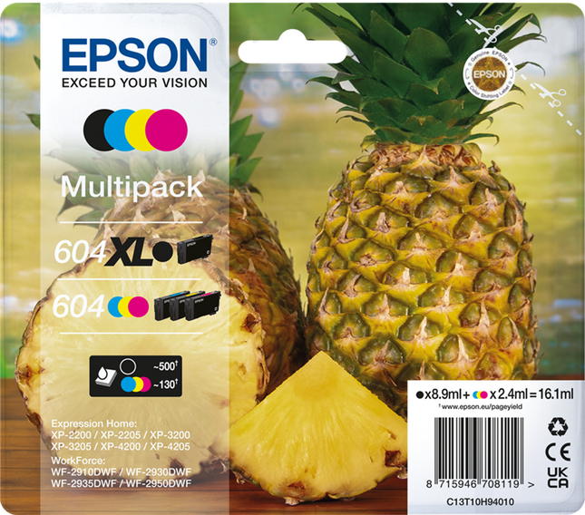 Epson 604 XL Multipack Schwarz / Cyan / Magenta / Gelb