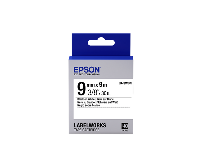 Epson LK-3WBN Schriftband Schwarz auf Weiß