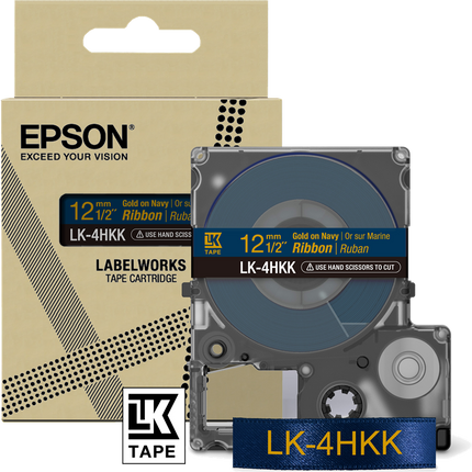 Epson LK-4HKK Schriftband Gold auf Marineblau