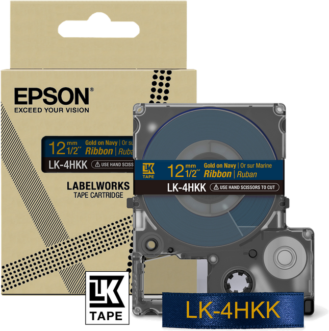 Epson LK-4HKK Schriftband Gold auf Marineblau