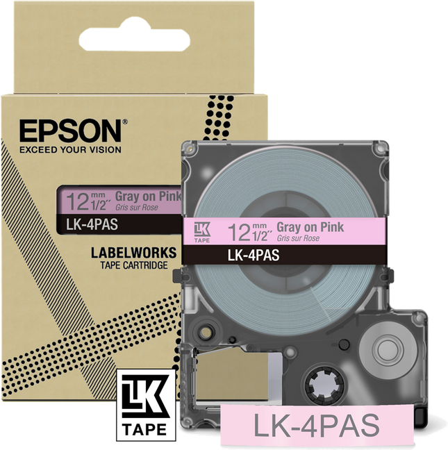 Epson LK-4PAS Schriftband Grau auf Hotpink