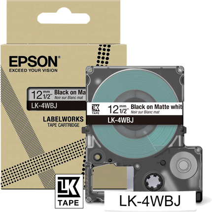 Epson LK-4WBJ Schriftband Schwarz auf Weiss