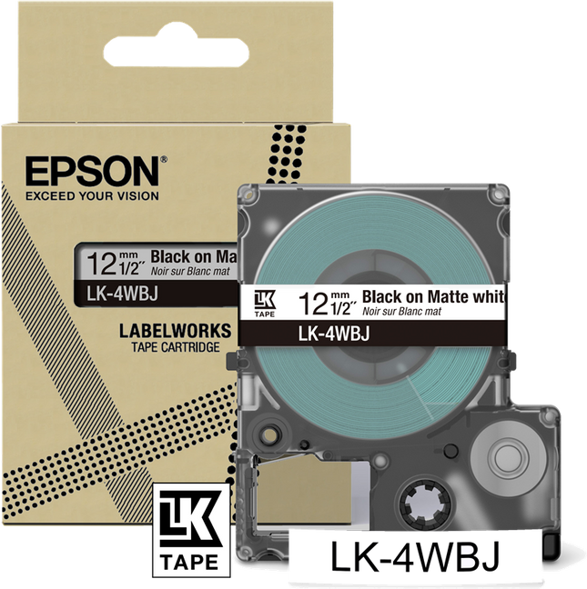 Epson LK-4WBJ Schriftband Schwarz auf Weiss