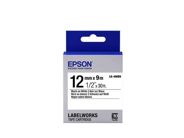 Epson LK-4WBN Schriftband Schwarz auf Weiß