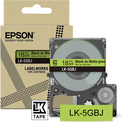 Epson LK-5GBJ Schriftband Schwarz auf Grün