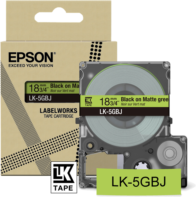 Epson LK-5GBJ Schriftband Schwarz auf Grün