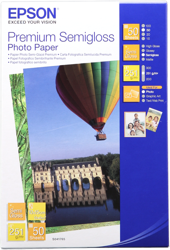 Epson Premium Semigloss Fotopapier 10x15cm Weiss