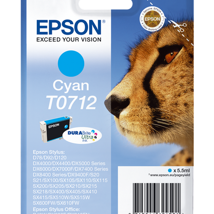 Epson T0712 Cyan Druckerpatrone C13T07124012