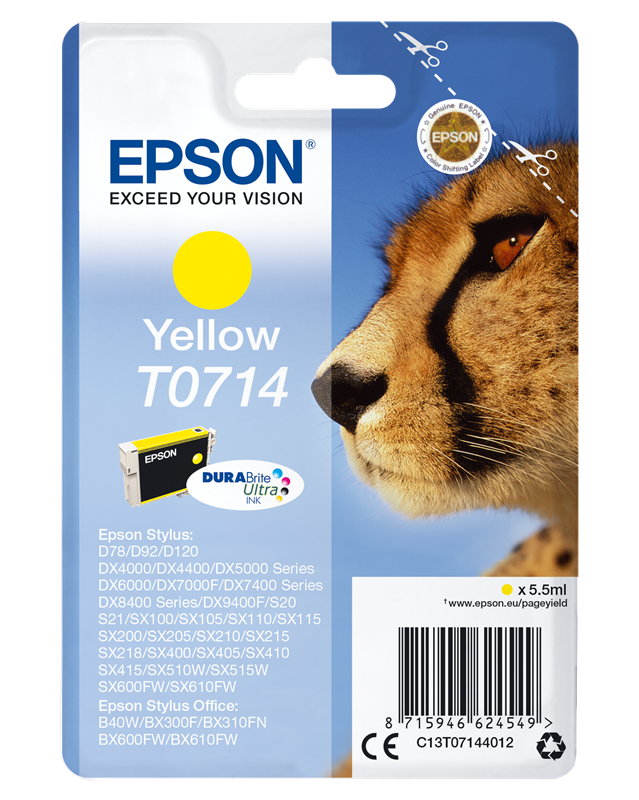 Epson T0714 Gelb Druckerpatrone C13T07144012