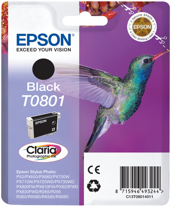 Epson T0801 Schwarz Druckerpatrone C13T08014011