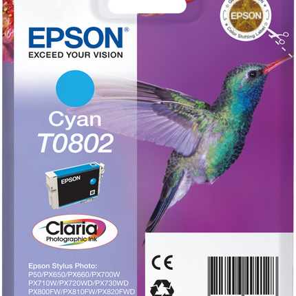 Epson T0802 Cyan Druckerpatrone C13T08024011