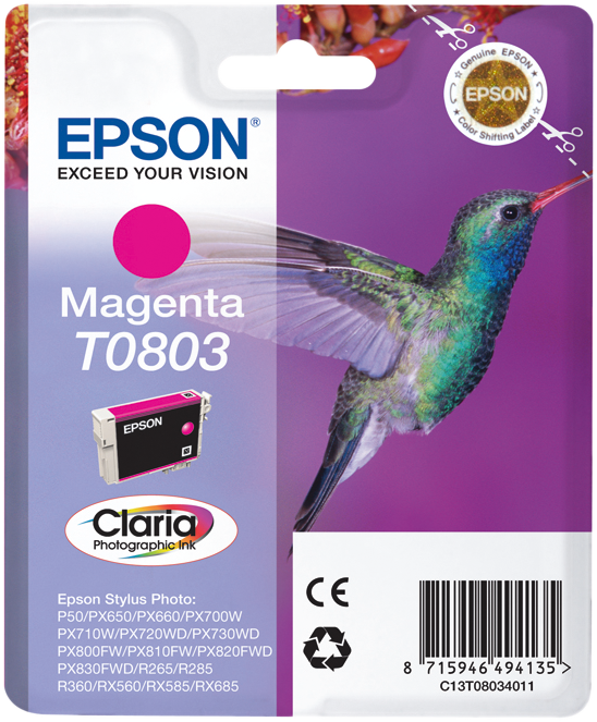 Epson T0803 Magenta Druckerpatrone C13T08034011