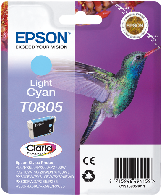 Epson T0805 Cyan (hell) Druckerpatrone C13T08054011