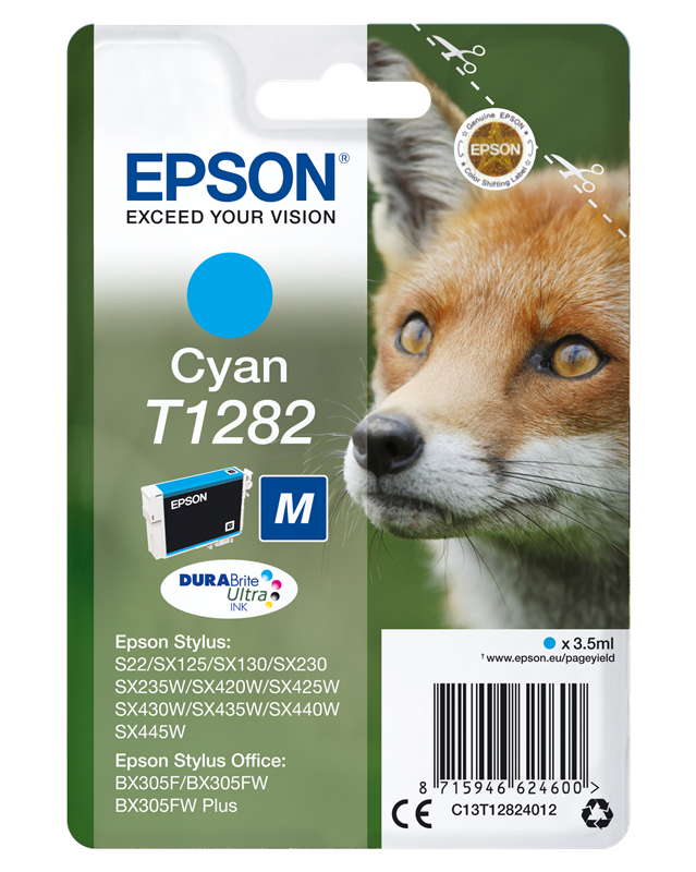Epson T1282 Cyan Druckerpatrone C13T12824012