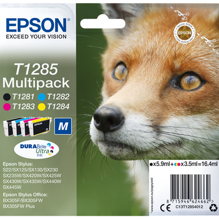 Epson T1285 Multipack Schwarz / Cyan / Magenta / Gelb