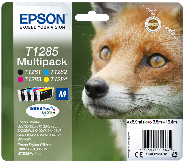Epson T1285 Multipack Schwarz / Cyan / Magenta / Gelb