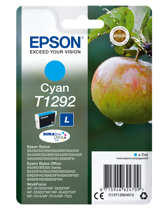 Epson T1292 Cyan Druckerpatrone C13T12924012