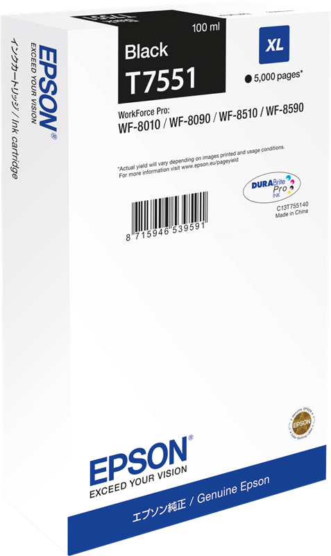 Epson T7551 XL Schwarz Druckerpatrone