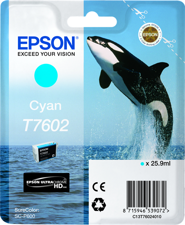 Epson T7602 Cyan Druckerpatrone C13T76024010