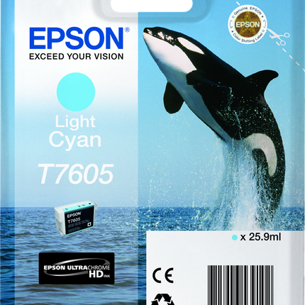 Epson T7605 Cyan (hell) Druckerpatrone C13T76054010