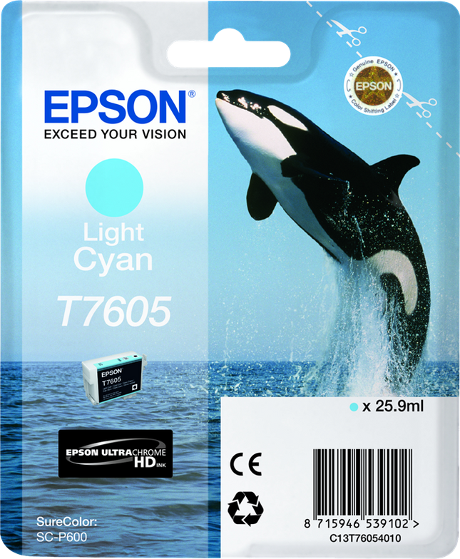Epson T7605 Cyan (hell) Druckerpatrone C13T76054010