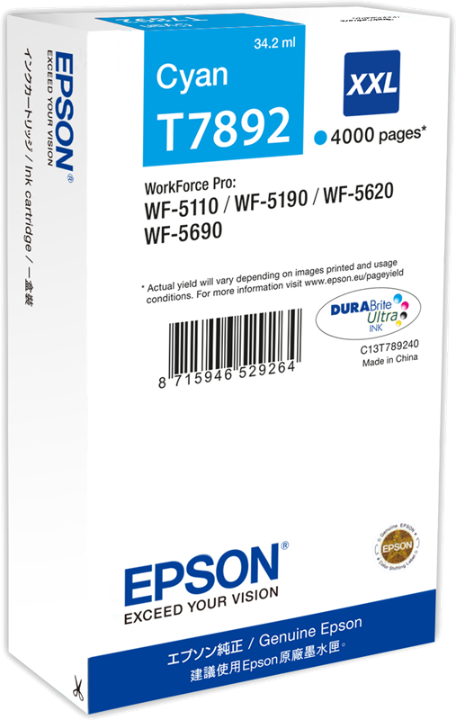 Epson T7892 XXL Cyan Druckerpatrone