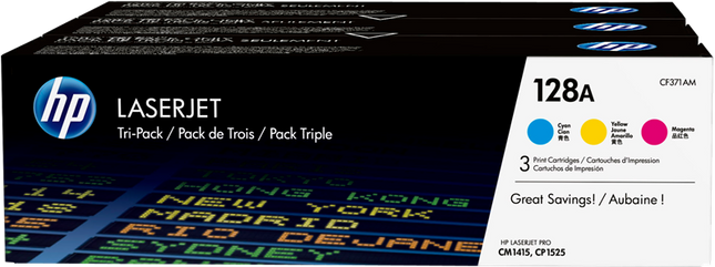 HP 128A Multipack Cyan / Magenta / Gelb