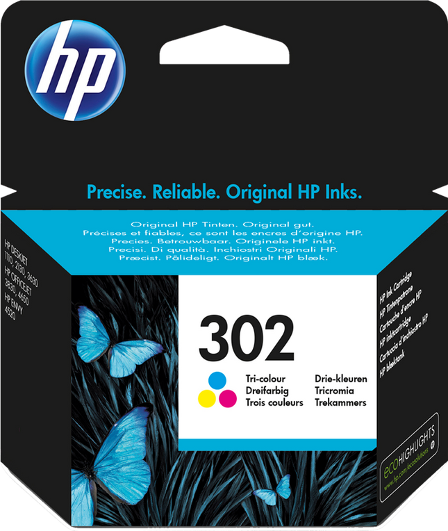 HP 302 mehrere Farben Druckerpatrone F6U65AE