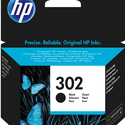 HP 302 Schwarz Druckerpatrone F6U66AE