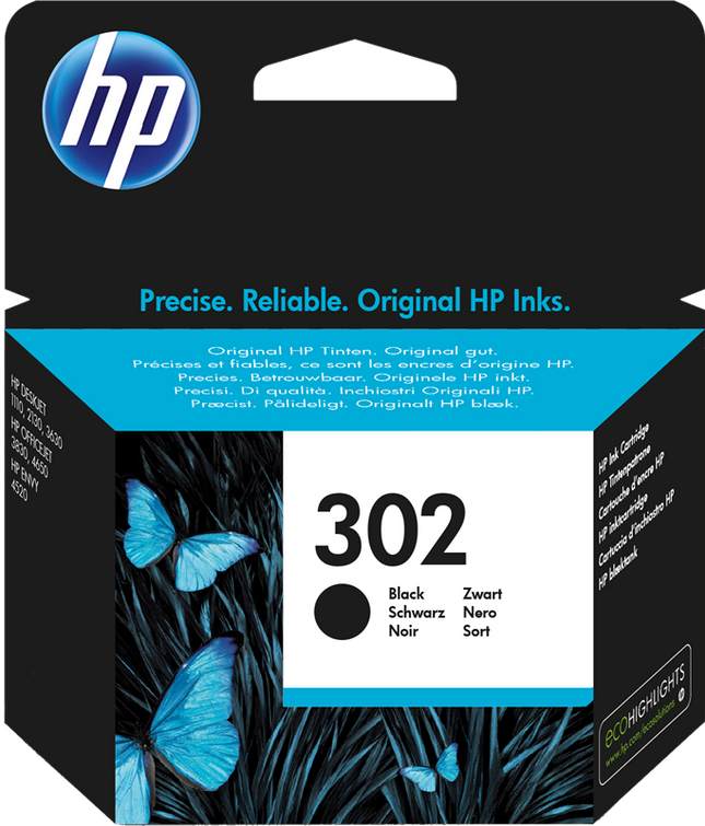 HP 302 Schwarz Druckerpatrone F6U66AE
