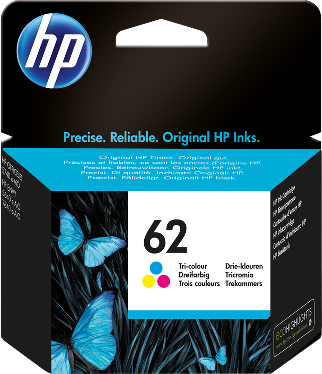 HP 62 mehrere Farben Druckerpatrone C2P06AE