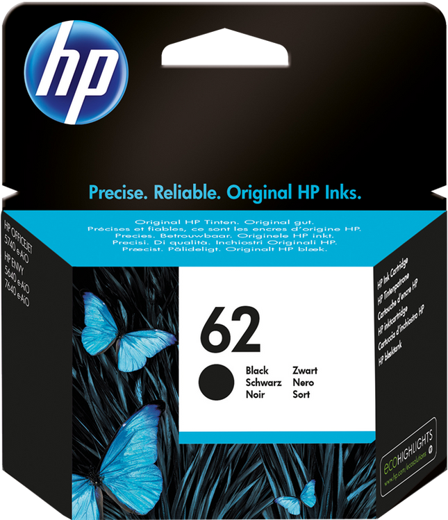 HP 62 Schwarz Druckerpatrone C2P04AE