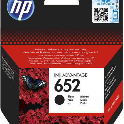 HP 652 Schwarz Druckerpatrone F6V25AE