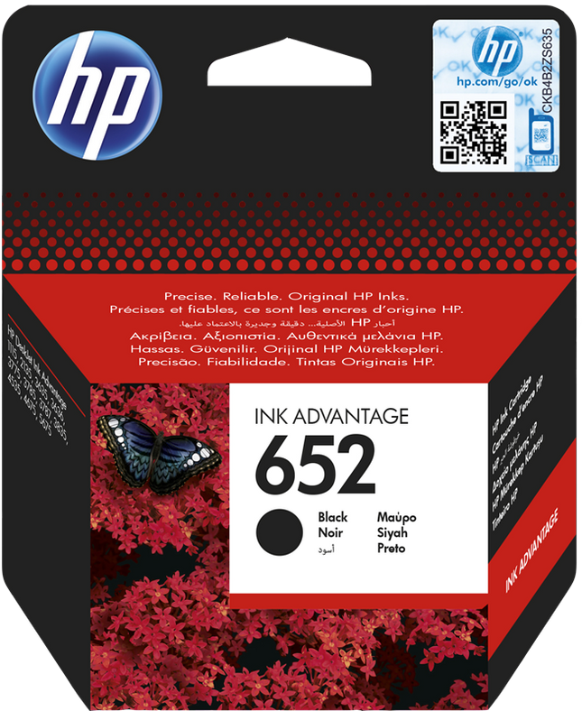 HP 652 Schwarz Druckerpatrone F6V25AE