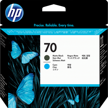 HP 70 Druckkopf Cyan / Schwarz (Matt)