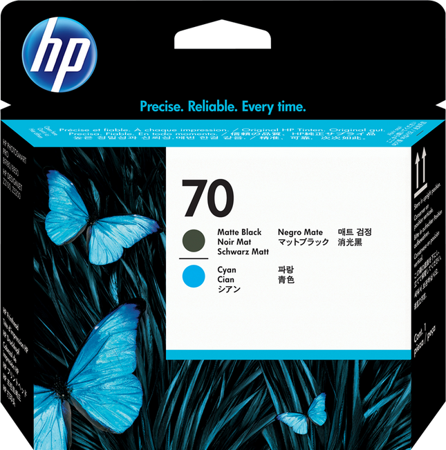 HP 70 Druckkopf Cyan / Schwarz (Matt)