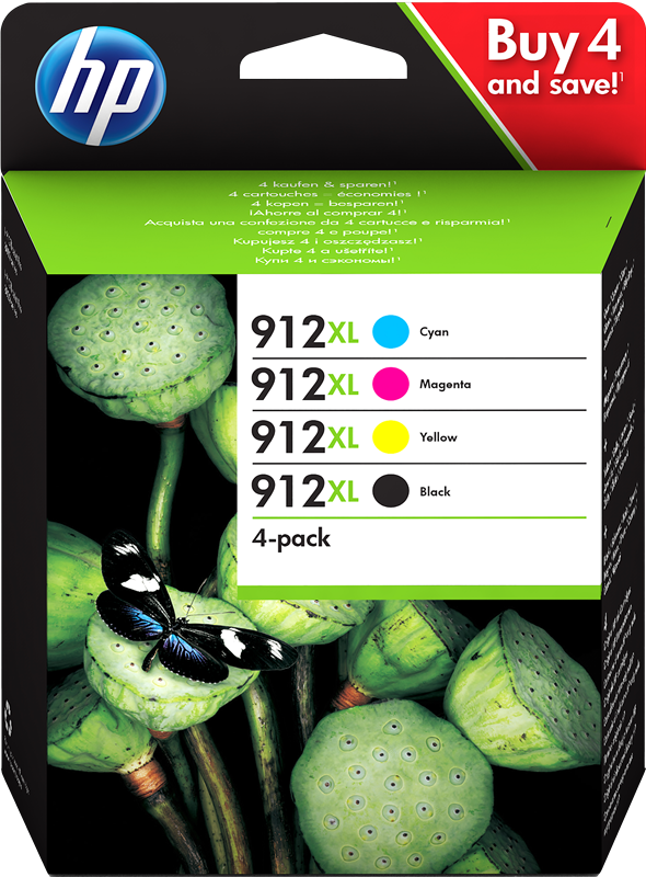 HP 912 XL Multipack Schwarz / Cyan / Magenta / Gelb