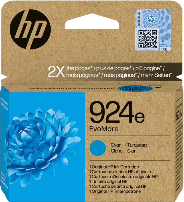 HP 924e Cyan Druckerpatrone 4K0U7NE