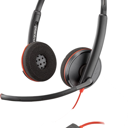 HP Poly Blackwire 3220 Stereo USB-C Headset schwarz +USB-C/A Adapter Schwarz