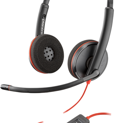 HP Poly Blackwire 3220 Stereo USB-C-Headset +USB-C/A Adapter Schwarz