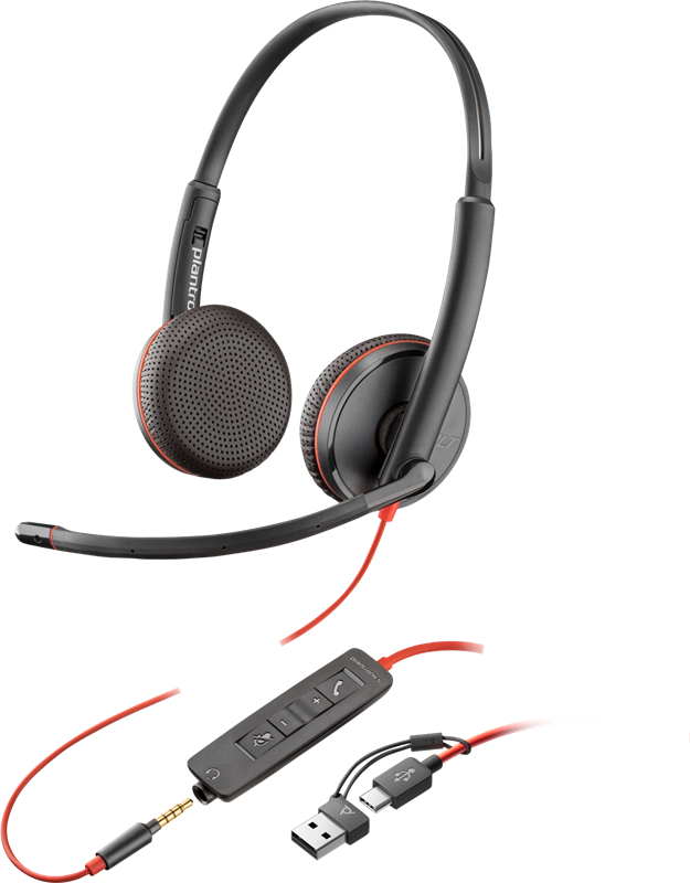 HP Poly Blackwire 3225 USB-C Headset Schwarz