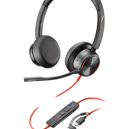 HP Poly Blackwire 8225 Teams Headset USB-C/A Schwarz